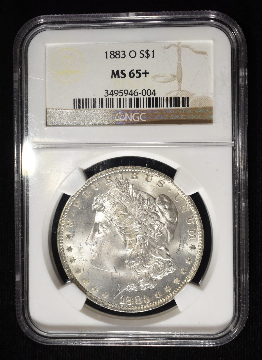 1883-O MORGAN DOLLAR NGC MS-65+