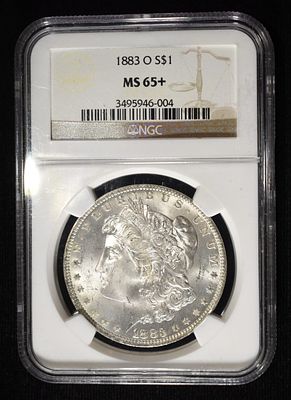 1883-O MORGAN DOLLAR NGC MS-65+. WEEKLY COIN & CURRENCY AUCTIONS ESTIMATE $300 - $350.