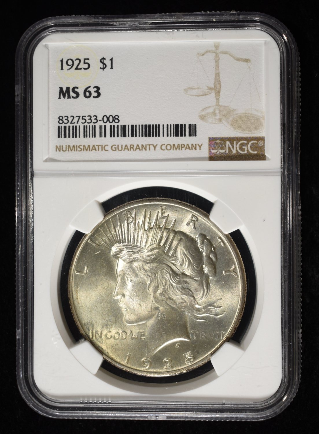 1925 PEACE DOLLAR NGC MS63