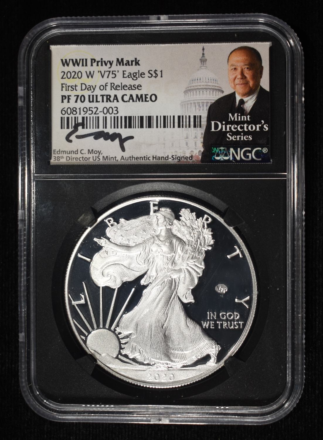 2020-W V-75 PRIVY PROOF EAGLE NGC PF70 ULTRA CAMEO