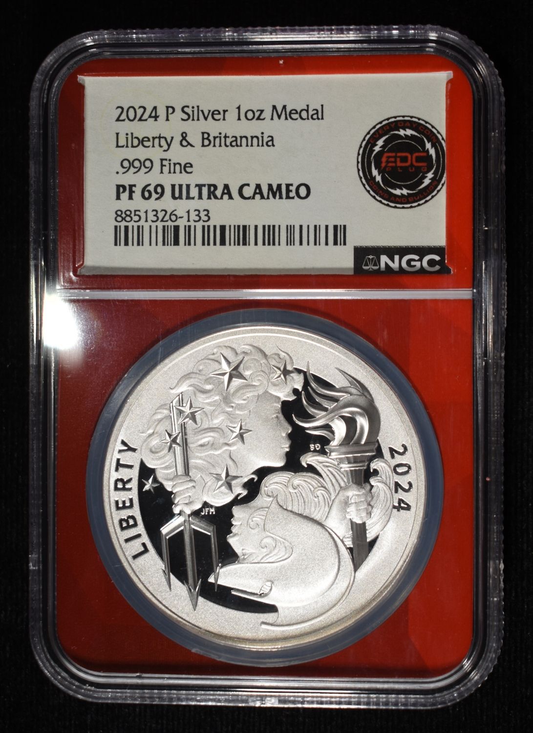 2024-P LIB & BRIT 1 OZ .999 SILVER NGC PF69 UCAM