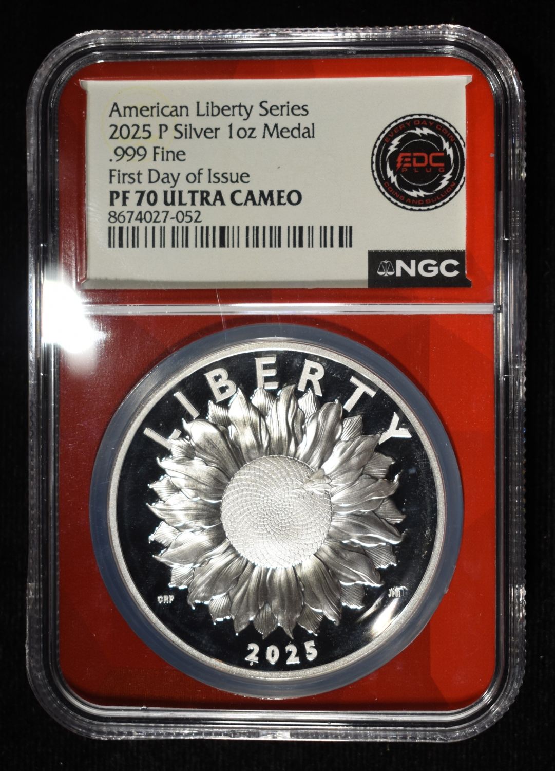 2025-P 1 OZ .999 SILVER NGC PF70 ULTRA CAMEO