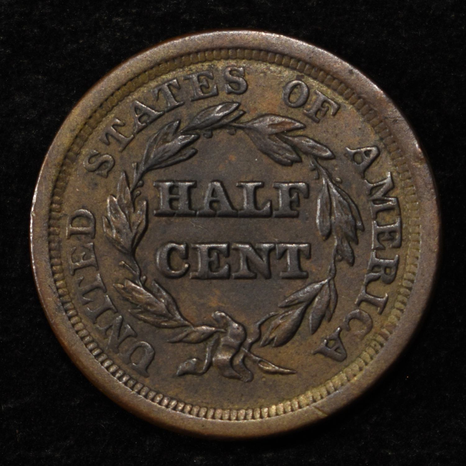 1850 HALF CENT CH AU