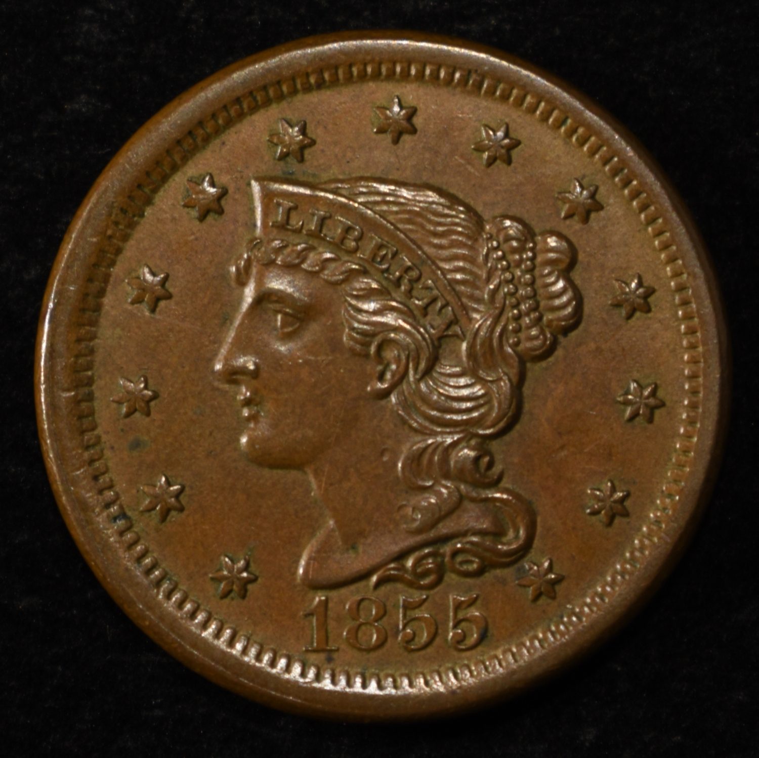 1855 LARGE CENT CH BU