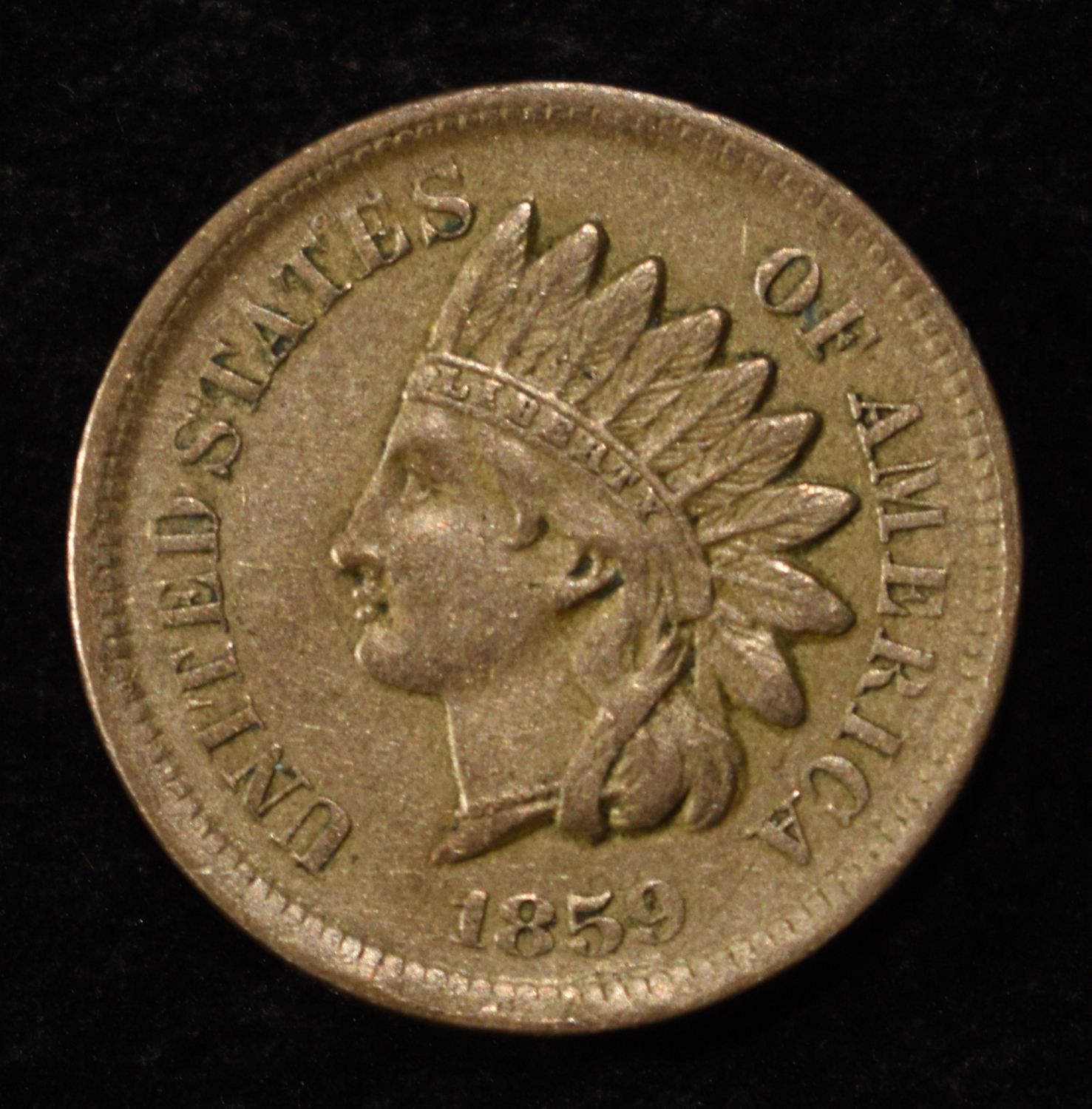 1859 INDIAN CENT XF