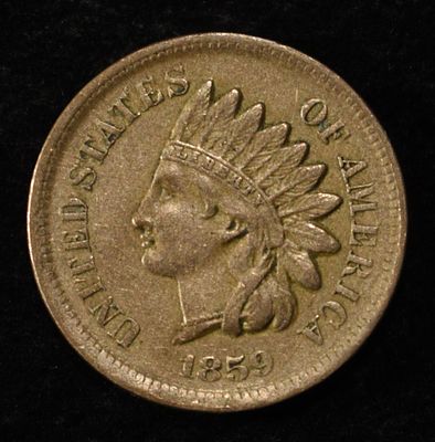 1859 INDIAN CENT XF. CHECK OUT OUR UPCOMING AUCTIONS ESTIMATE $130 - $150.