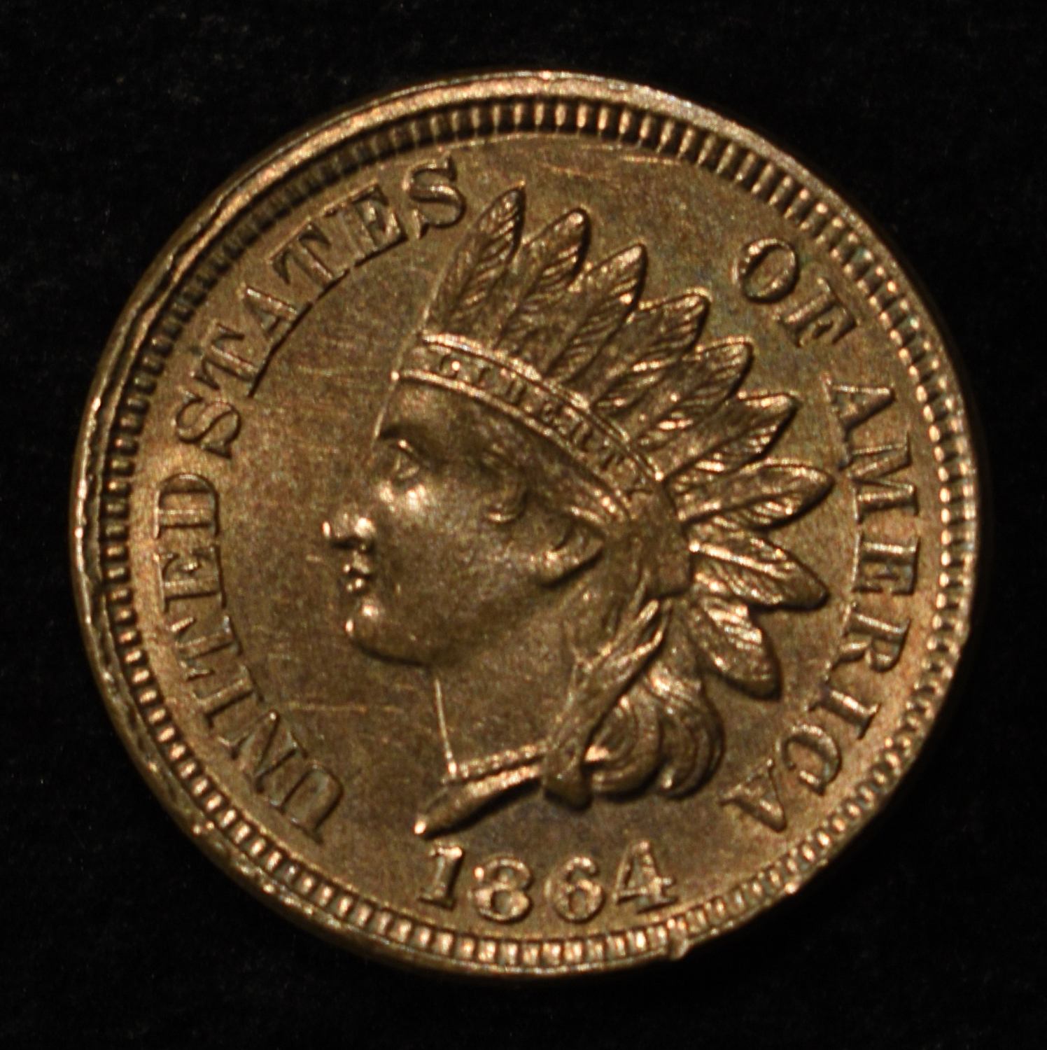 1864 CN INDIAN CENT CH/GEM BU