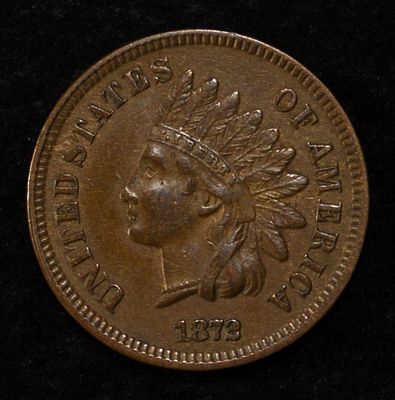 1872 INDIAN CENT AU/BU. BID WITH SILVER CITY AUCTIONS ESTIMATE $650 - $750.