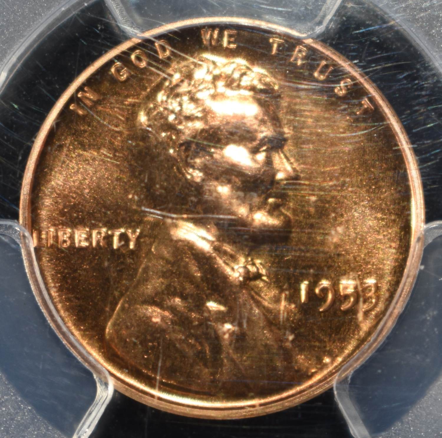 1953 LINCOLN CENT PCGS PR-66 RD