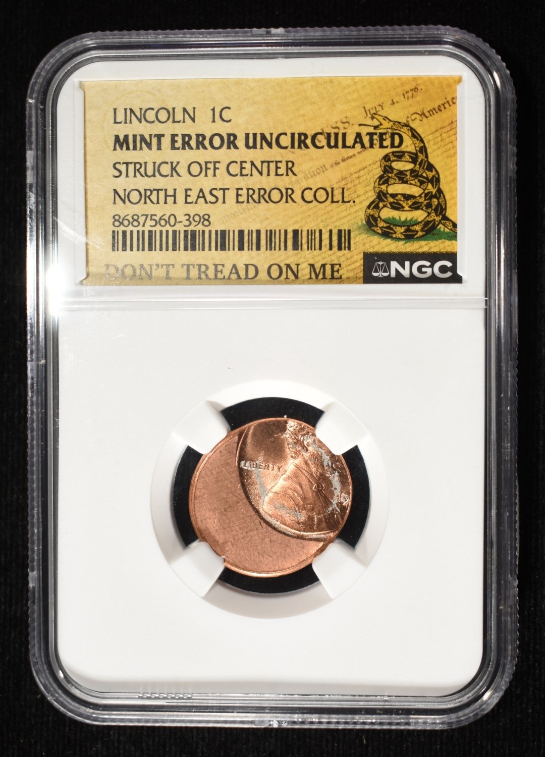 MINT ERROR UNC LINCOLN CENT NGC OFF CENTER BU