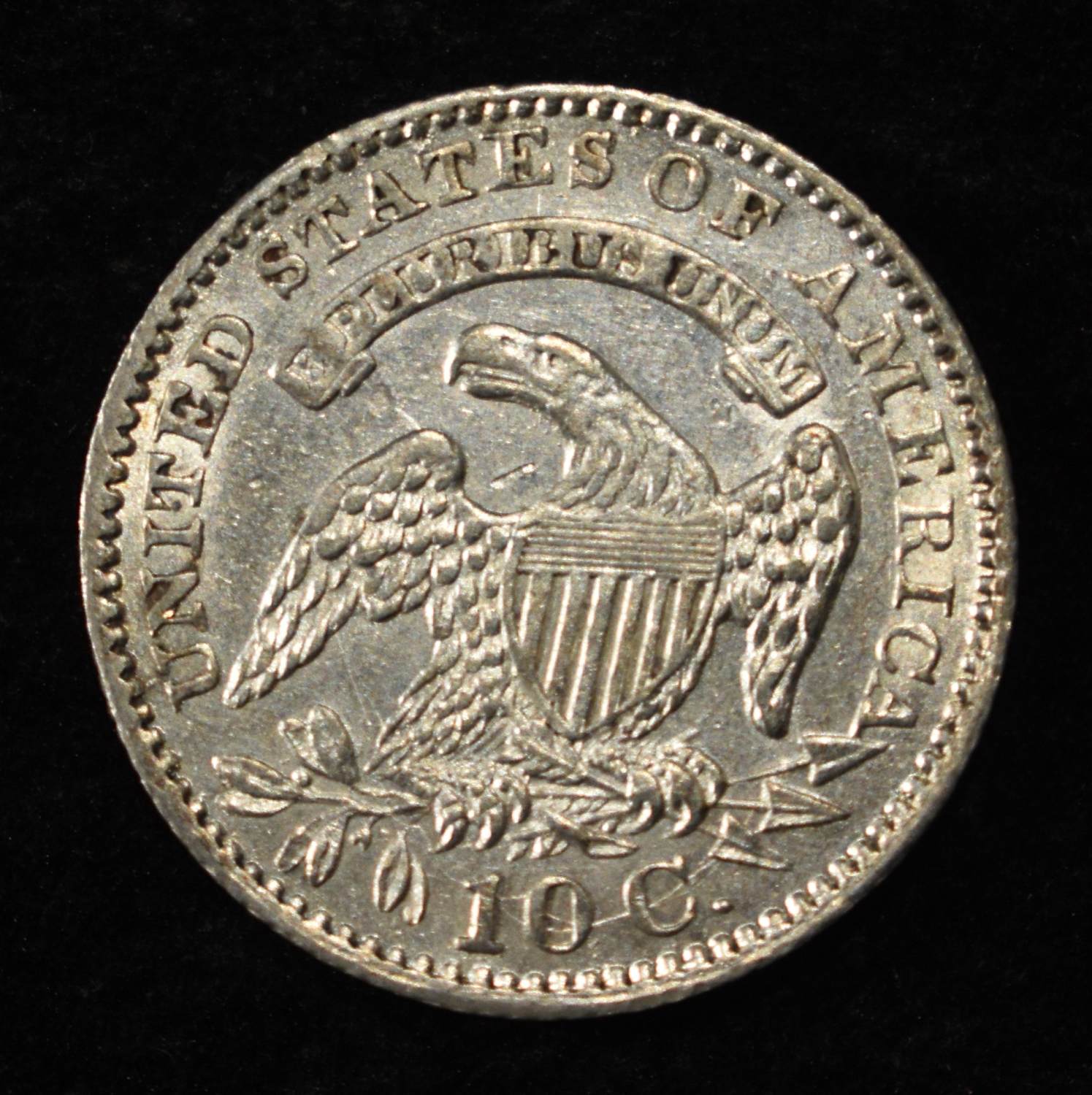 1828 BUST DIME AU