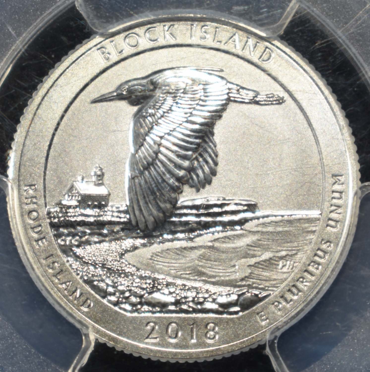 2018-S 25C BLOCK ISLAND NP SILVER PCGS REV PR70