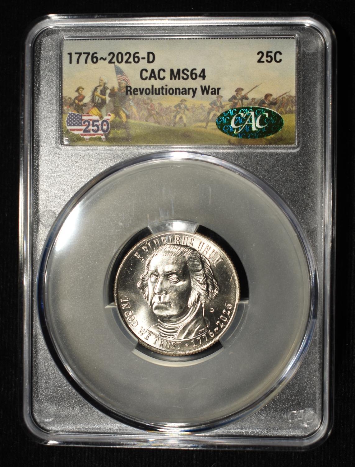 1776-2026-D REVOLUTIONARY WAR QUARTER CAC MS-64
