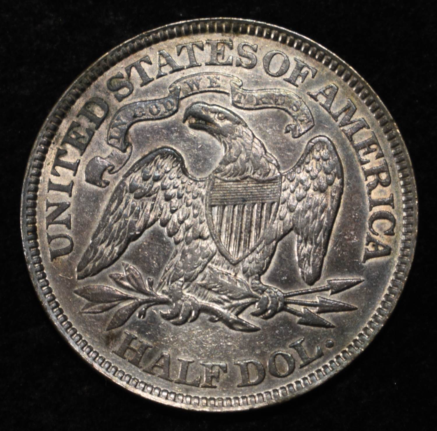 1875 SEATED LIBERTY HALF DOLLAR AU RIM FILED