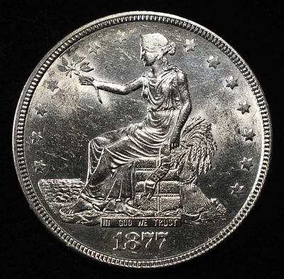 1877 TRADE DOLLAR BU. WEEKLY COIN & CURRENCY AUCTIONS ESTIMATE $1200 - $1400.