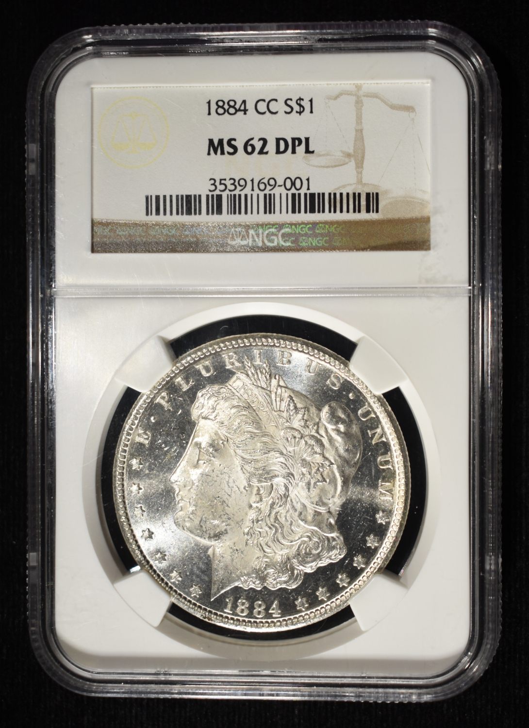 1884-CC MORGAN DOLLAR NGC MS-62 DPL