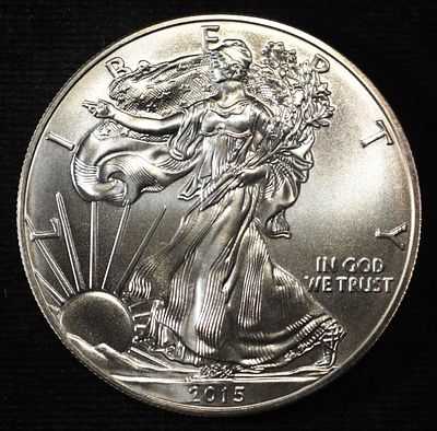 2015 AMERICAN SILVER EAGLE. TOP RATED AUCTION HOUSE ESTIMATE $100 - $150.
