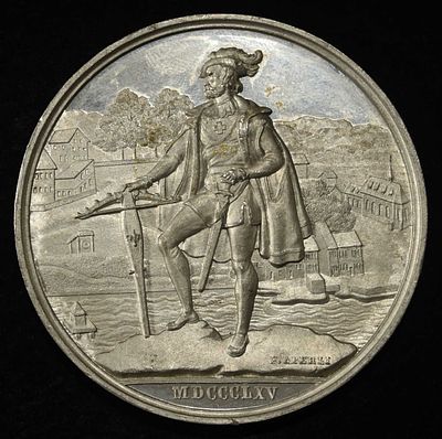 1865 SWISS SHOOTING MEDAL ZURICH, WHITE METAL. CHECK OUT OUR UPCOMING AUCTIONS ESTIMATE $300 - $400.