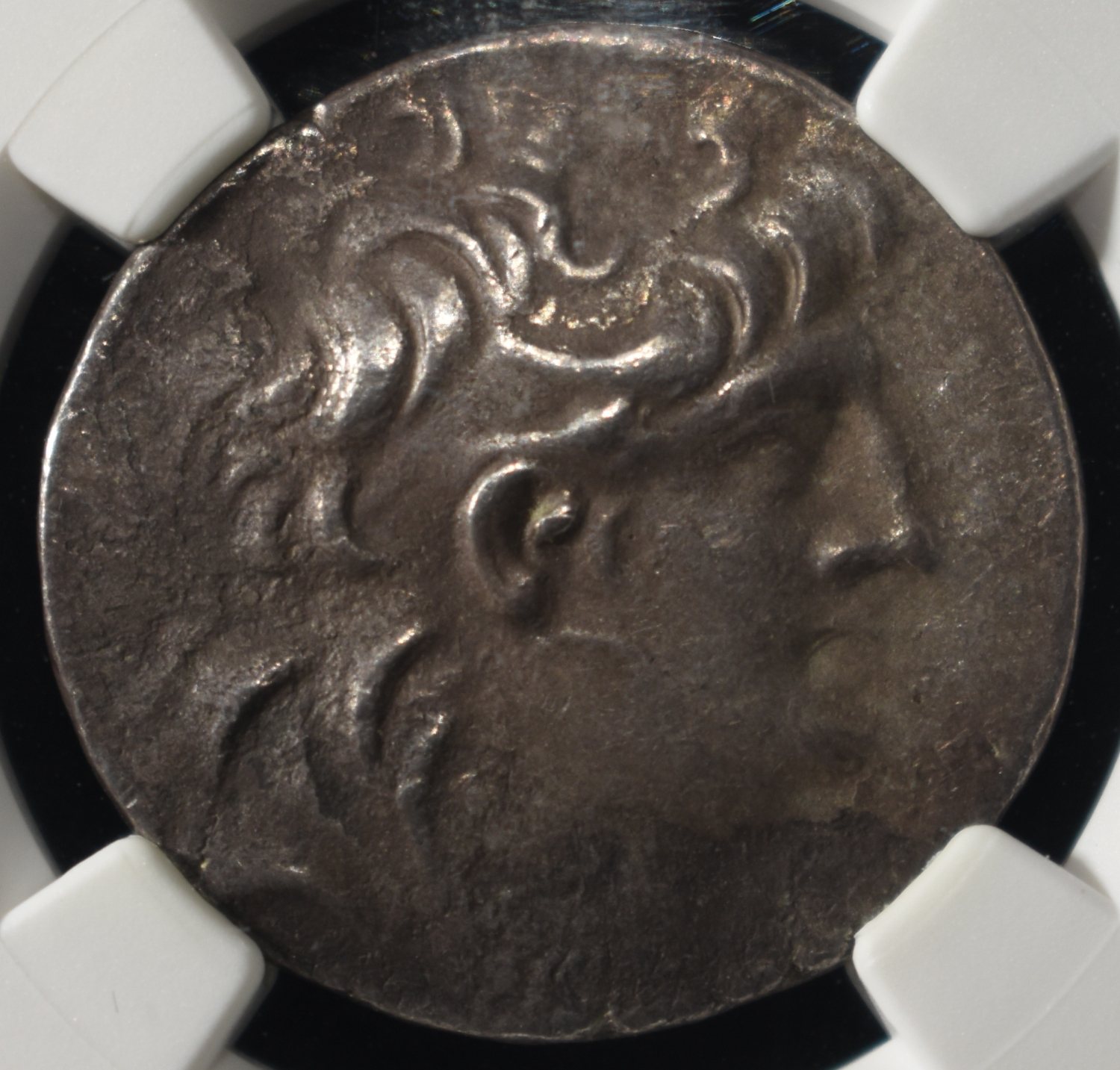 138-129 BC ANTIOCHUS VII AR TETRADRACHM NGC CH VF