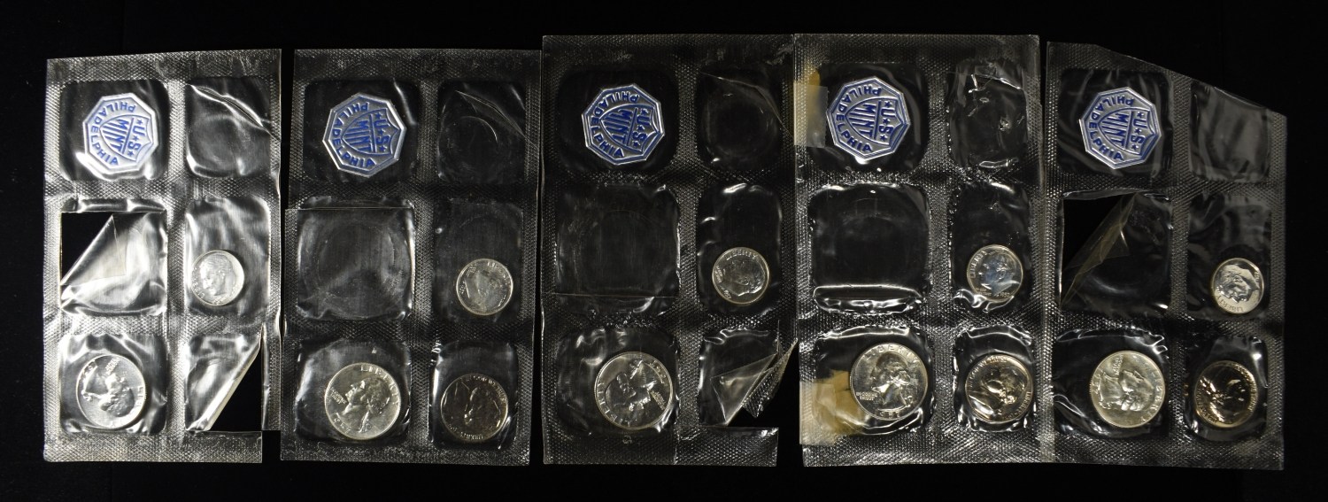 (5) 1957 PARTIAL MINT SETS