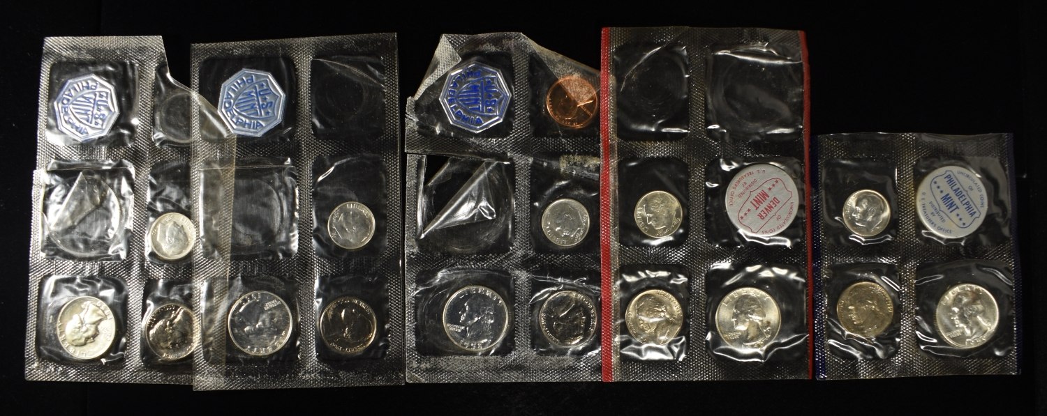 1960, 58 & (3) 59 PARTIAL MINT SETS