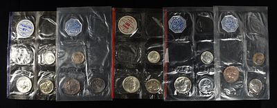 (5) 1961 PARTIAL MINT SETS MISSING 50C & 1 CENT. BID WITH SILVER CITY AUCTIONS ESTIMATE $150 - $200.