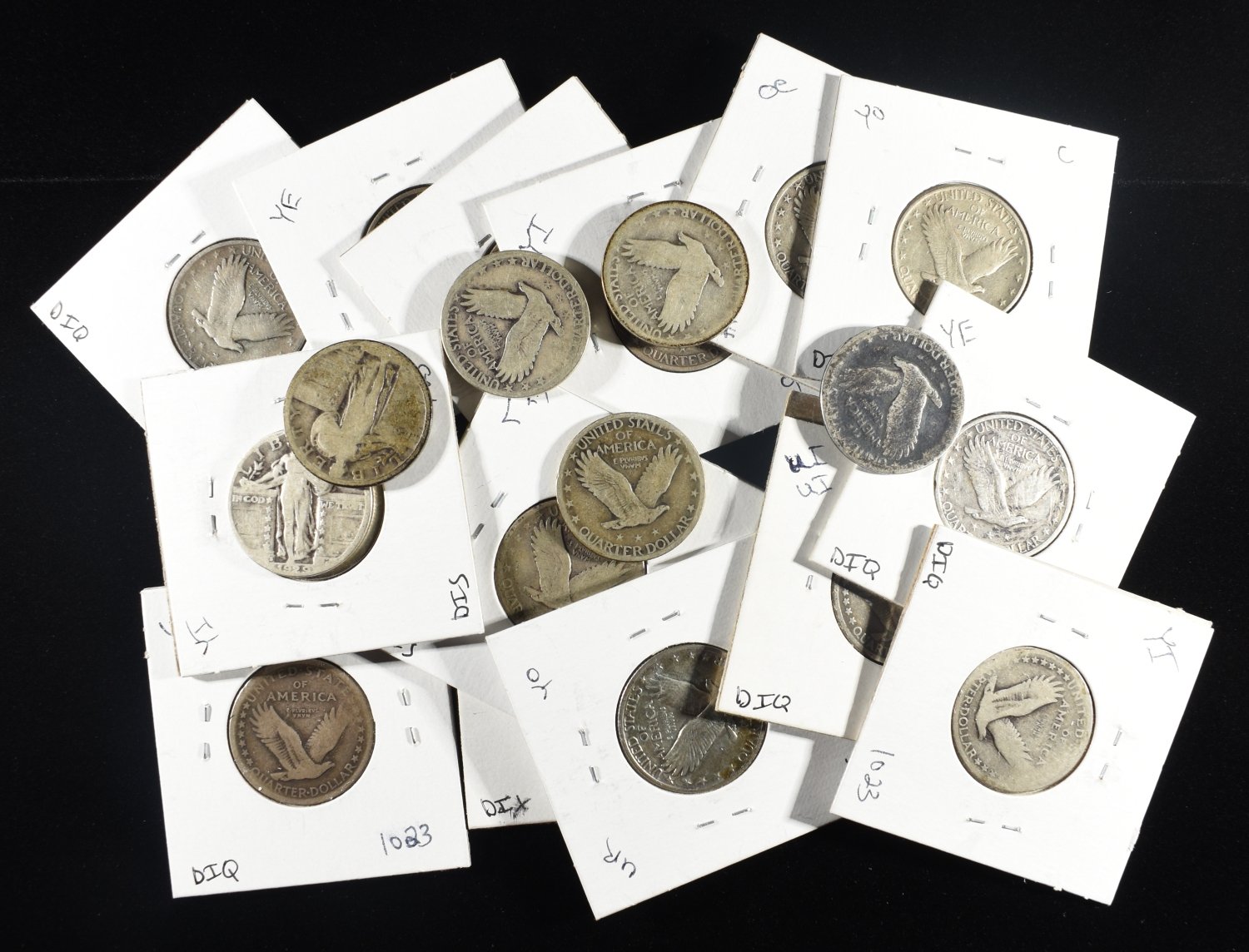 (20) 90% SILVER STANDING LIBERTY QUARTERS