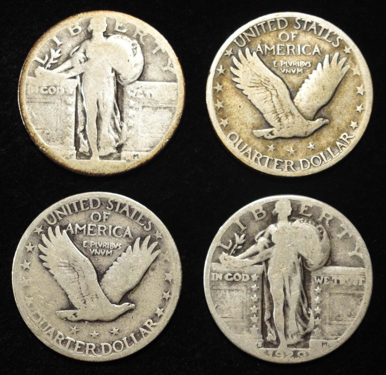 (20) 90% SILVER STANDING LIBERTY QUARTERS