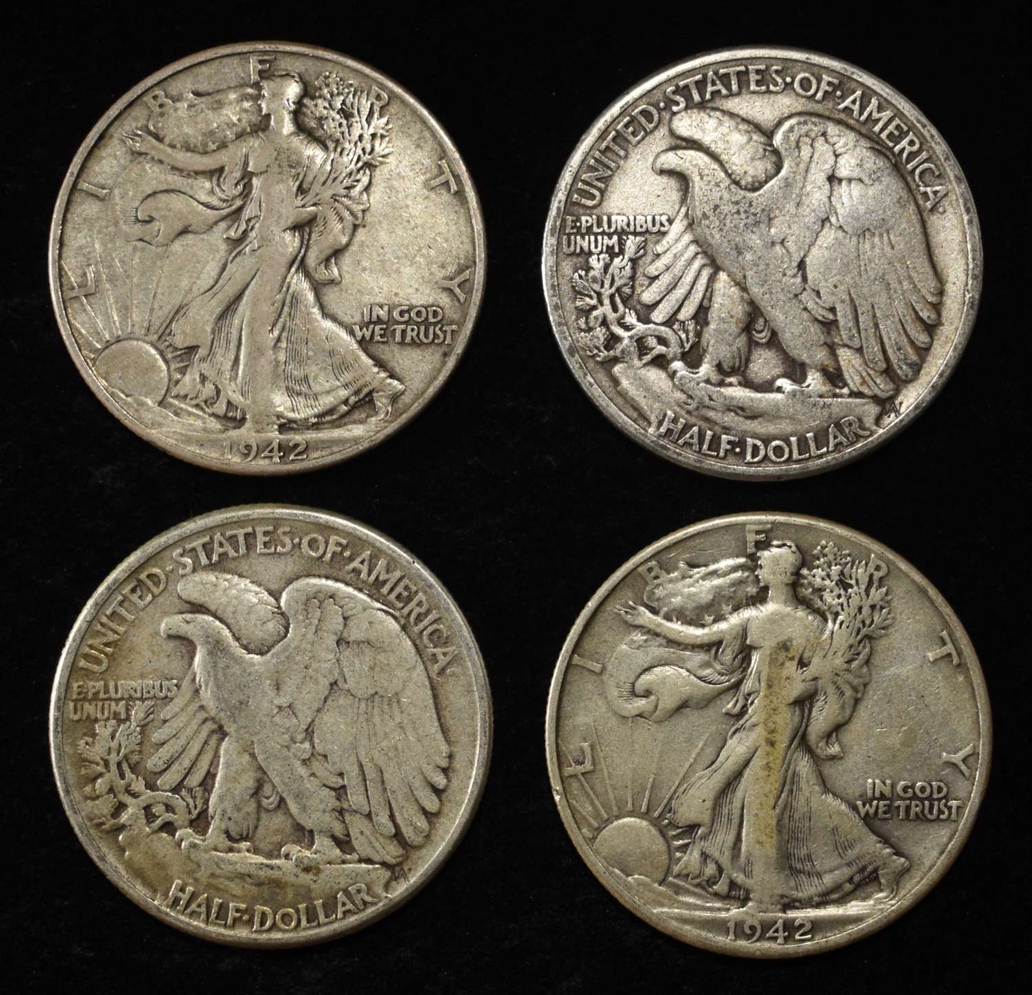 (10) 90% SILVER WALKING LIBERTY HALF DOLLARS
