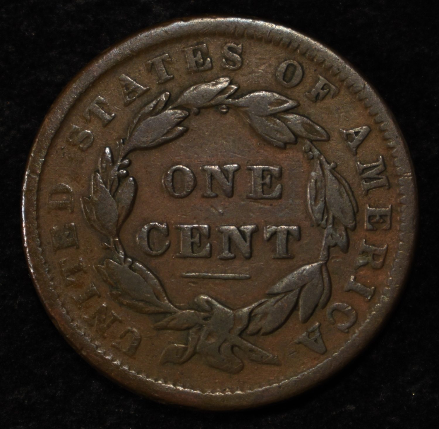 1838 CORONET HEAD LARGE CENT VF/EF