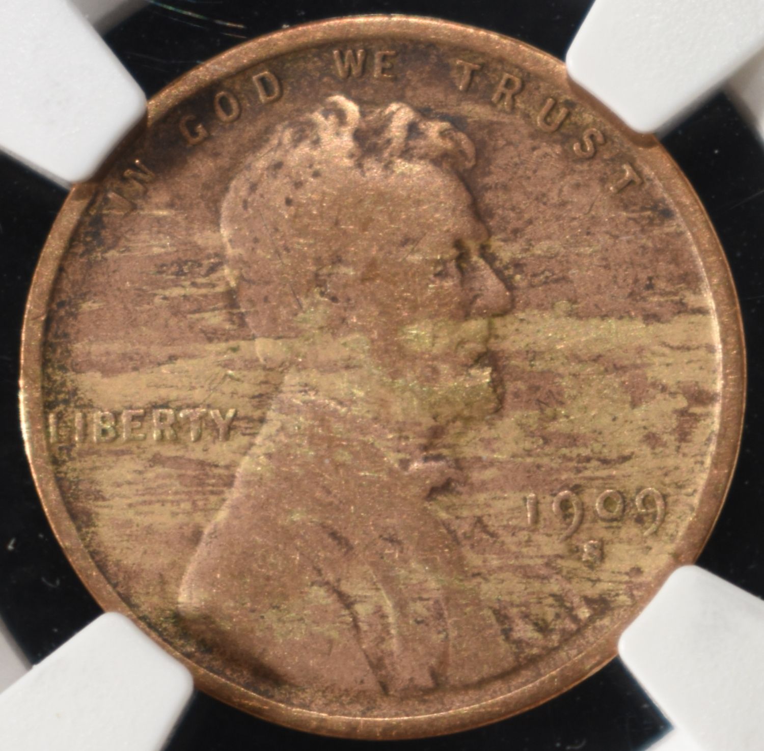 1909-S VDB WHEAT CENT NGC FINE DETAIL CLEANED