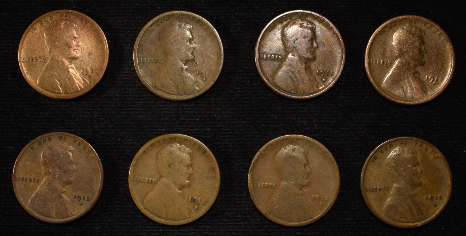 8 NICE EARLY SEMIKEY WHEAT CENTS