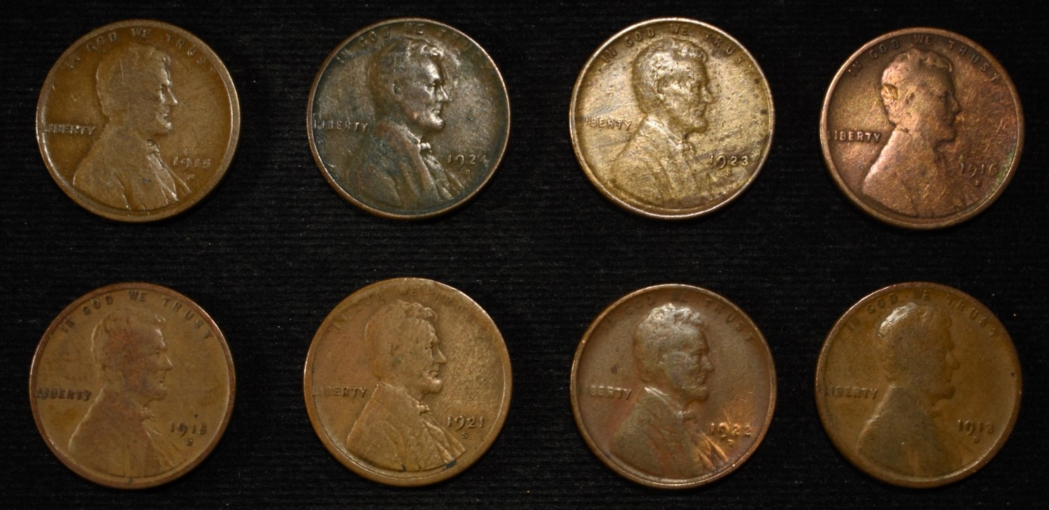 8 NICE EARLY SEMIKEY WHEAT CENTS