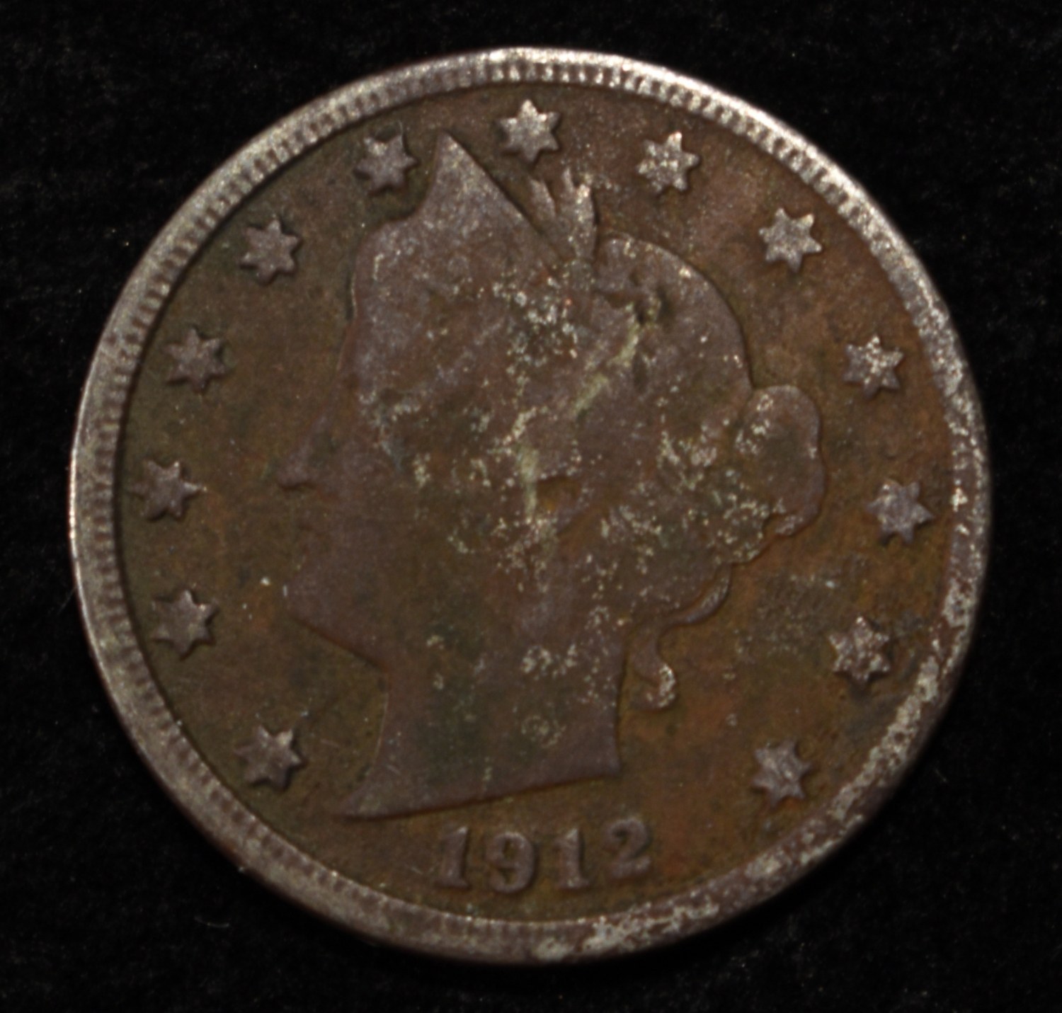 1912-D 'V' NICKEL FINE/VF