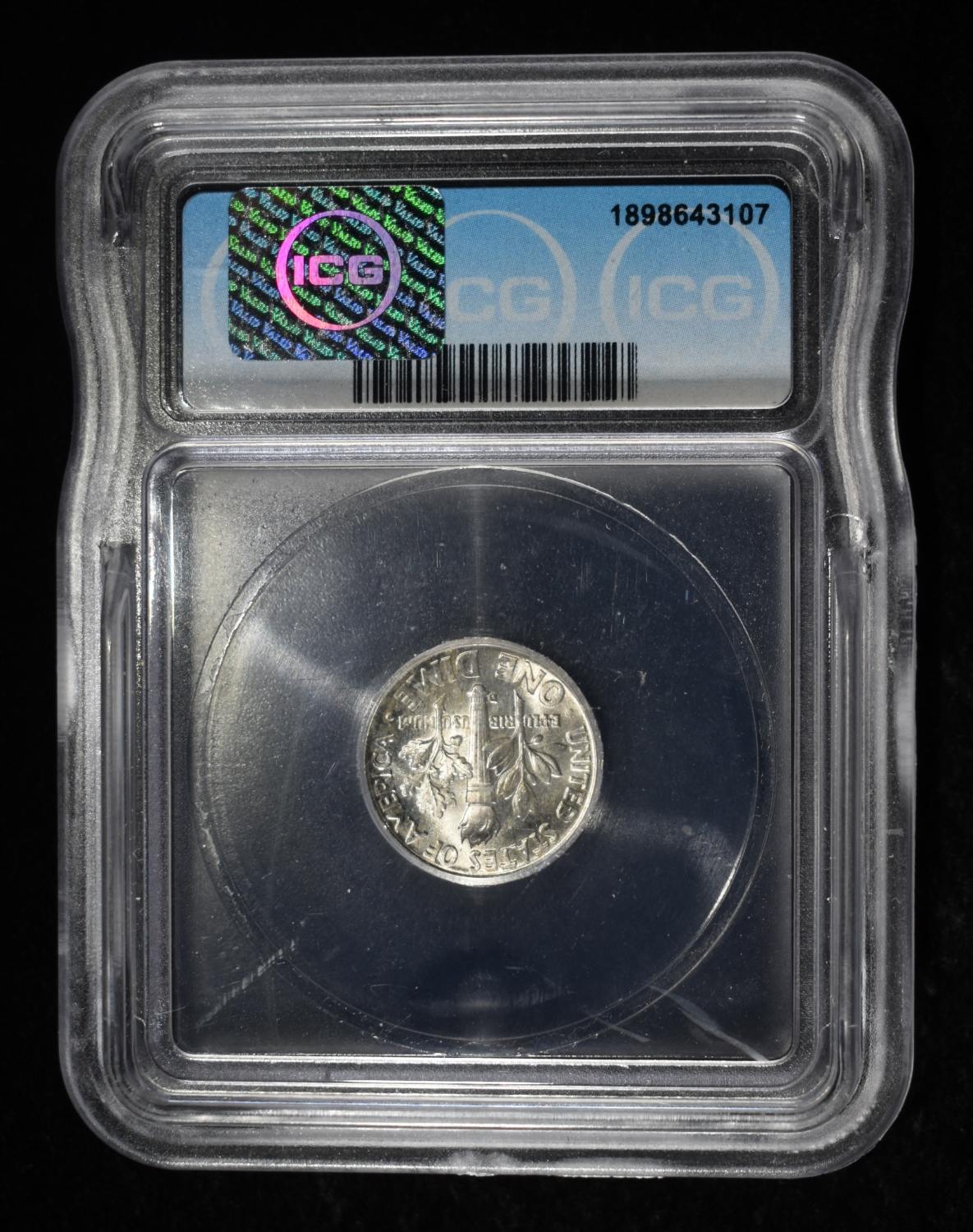 1962-D ROOSEVELT DIME ICG MS67