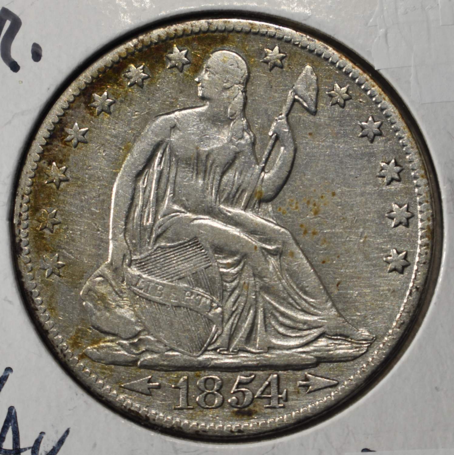 1854-O LIBERTY SEATED HALF DOLLAR XF/AU