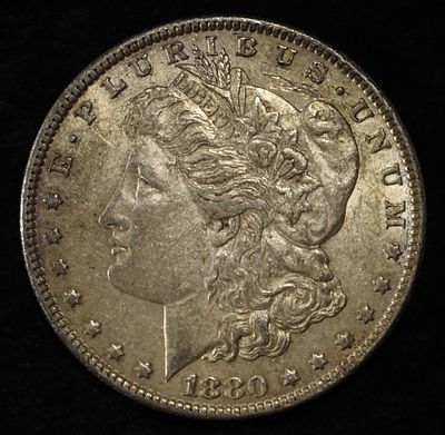 1880-O MORGAN DOLLAR AU. WEEKLY COIN & CURRENCY AUCTIONS ESTIMATE $100 - $130.