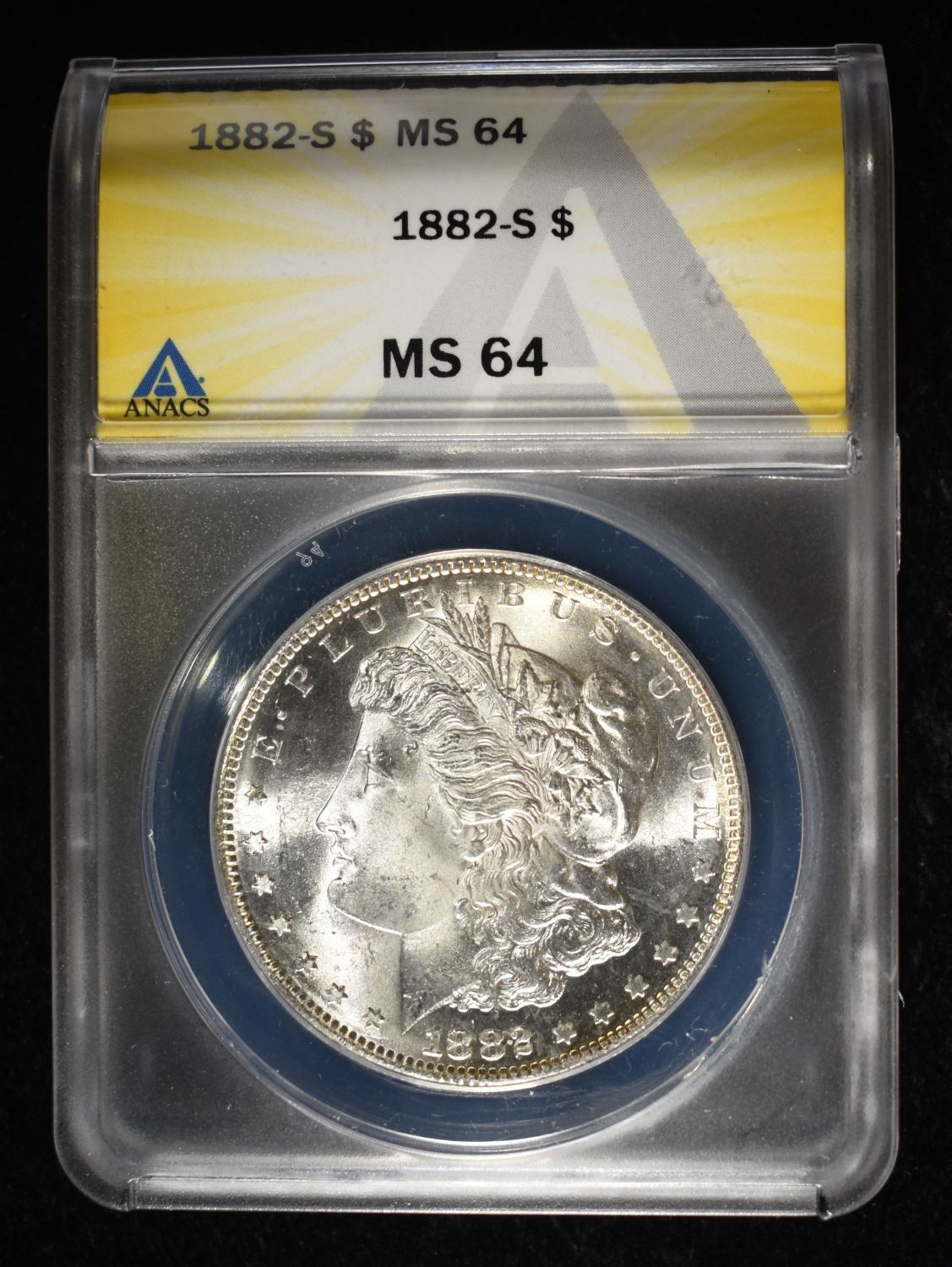 1882-S MORGAN DOLLAR ANACS MS-64