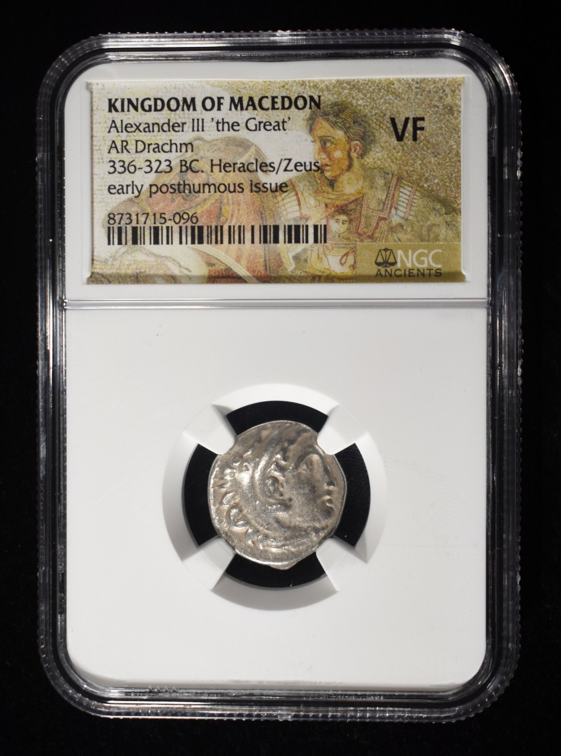 336-323 BC HERACLES/ZEUS AR DRACHM NGC VF