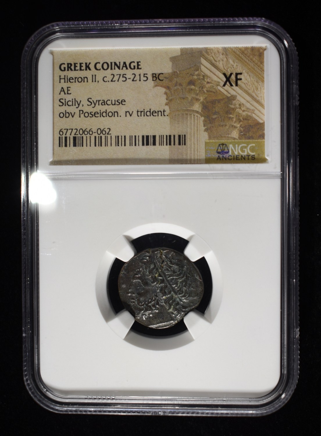 c.275-215 BC HIERON II SICILY, SYRACUSE AE NGC XF