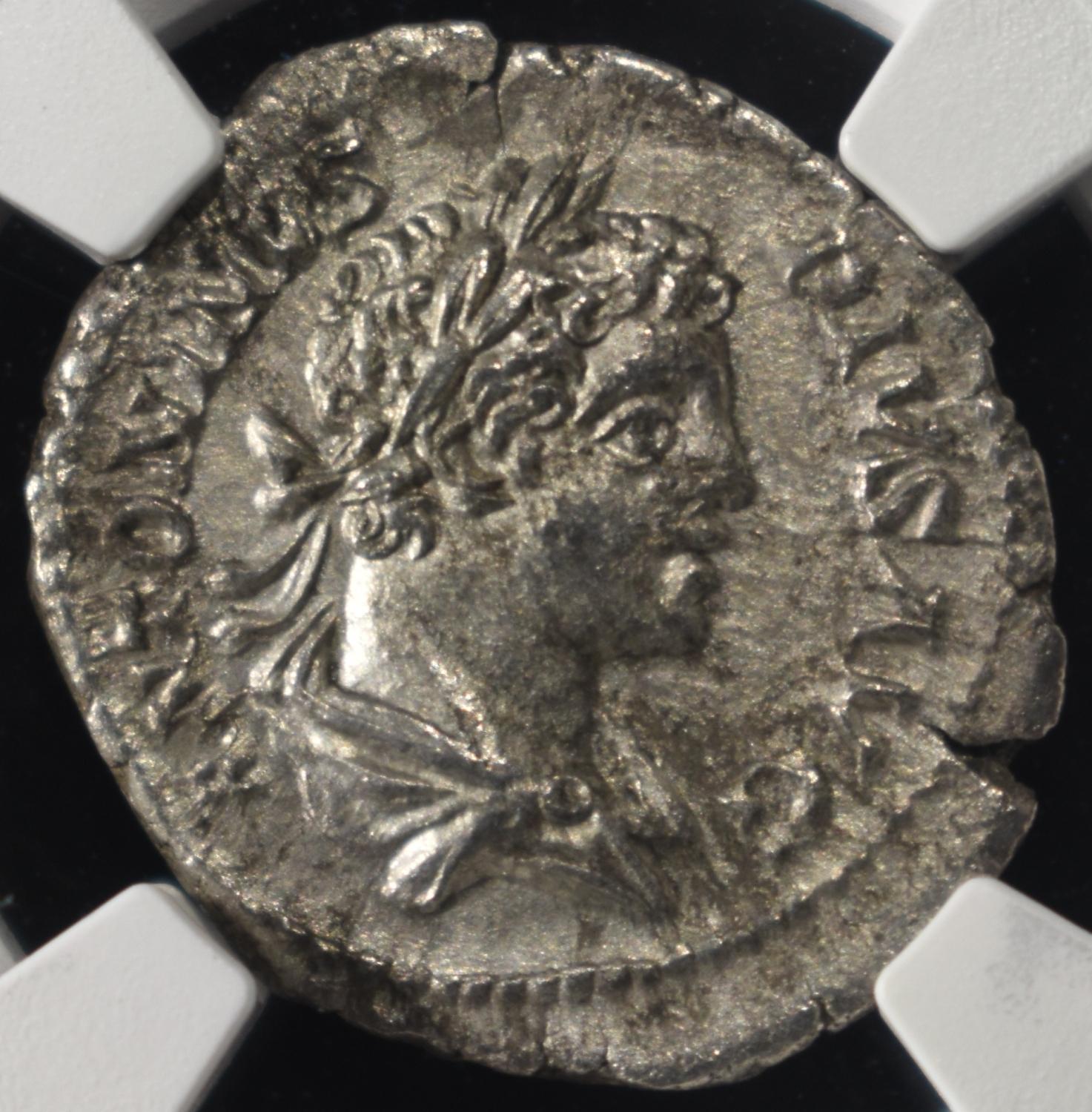 CARACALLA, AD 198-217 AR DENARIUS NGC XF