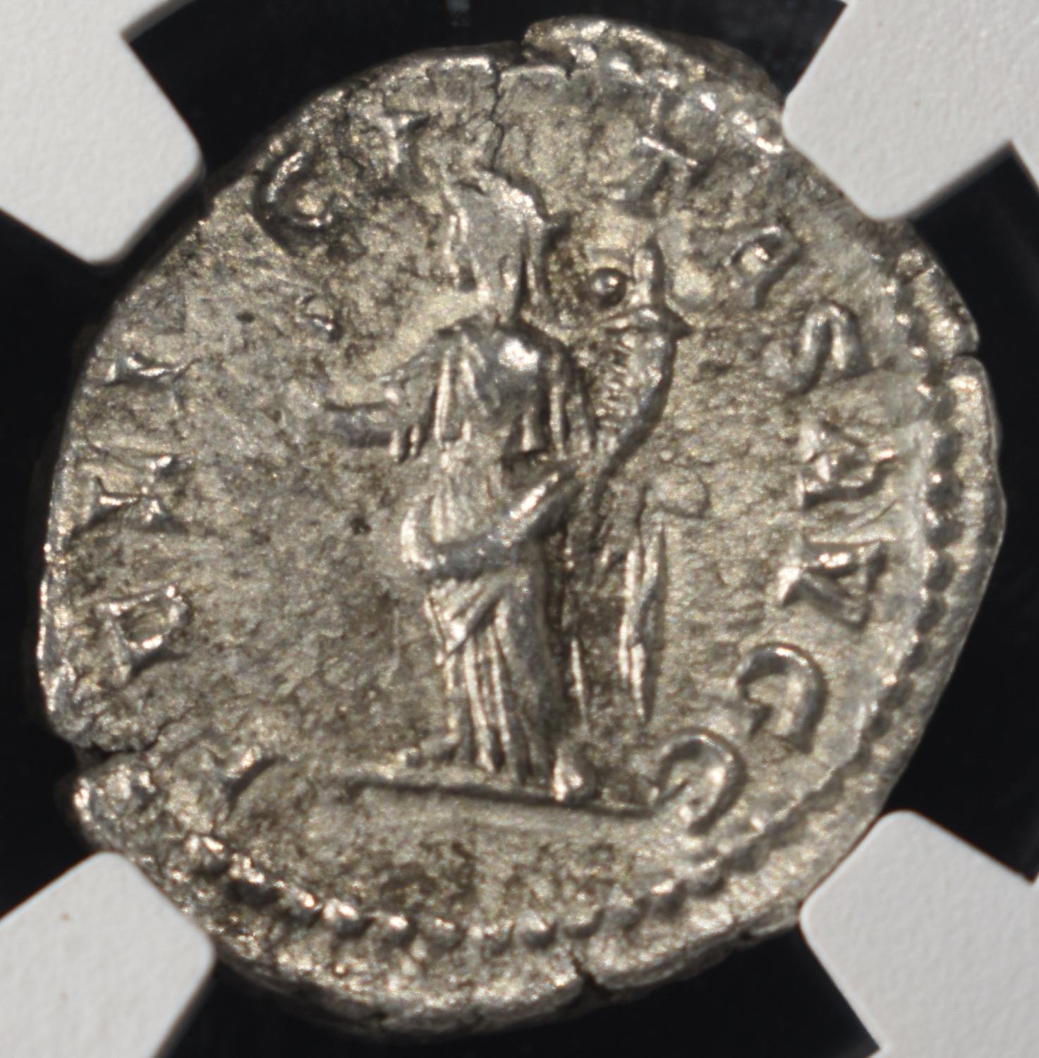 CARACALLA, AD 198-217 AR DENARIUS NGC XF