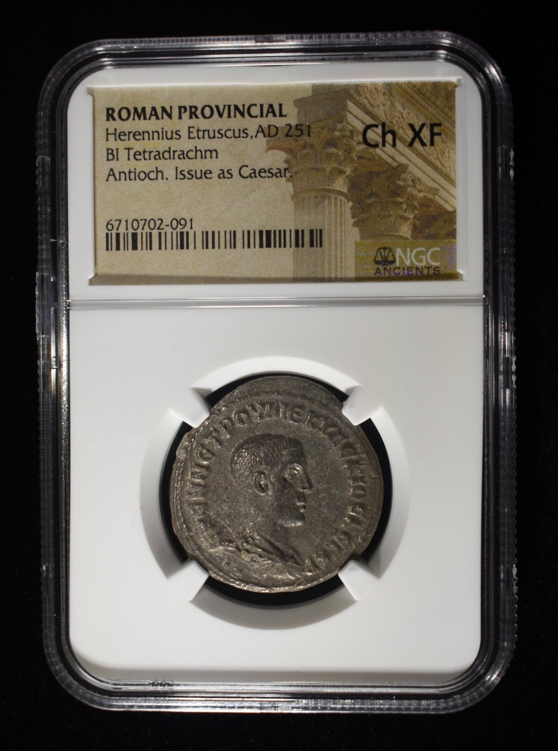 AD 251 HERENNIUS ETRUSCUS NGC CH XF