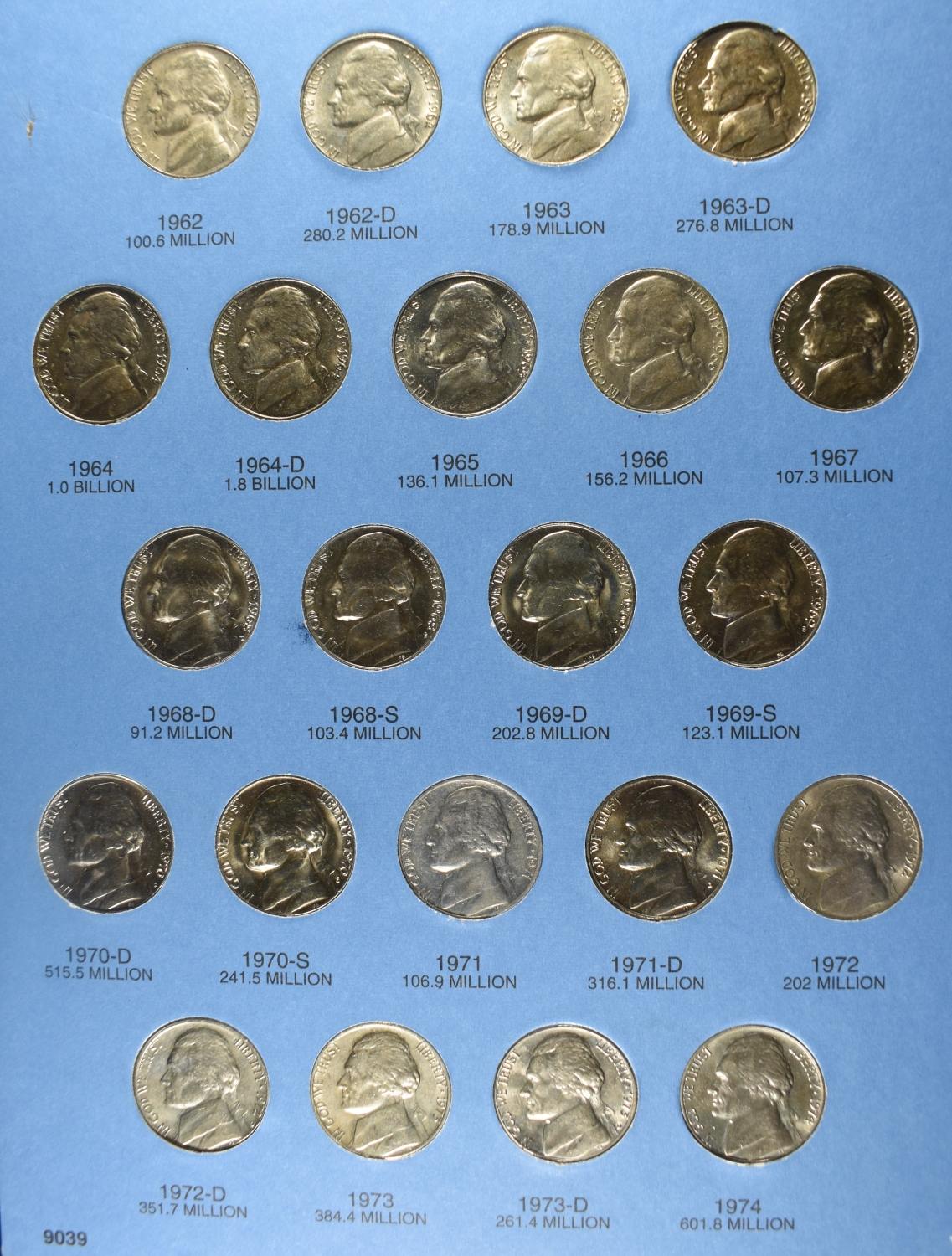 (5) JEFFERSON NICKEL COLLECTIONS