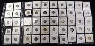 (50) 90% SILVER MERCURY DIMES. BID WITH SILVER CITY AUCTIONS ESTIMATE $440 - $490.