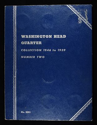 WASHINGTON QUARTERS COLLECTION COMPLETE WHITMAN. INCLUDING (36) 90% SILVER QUARTERS ESTIMATE 