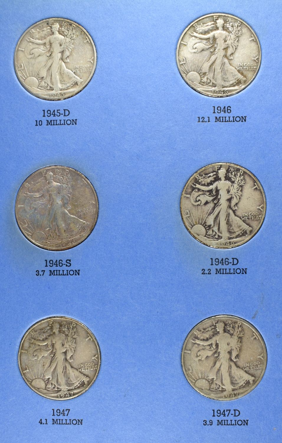 1937-1947 HALF DOLLARS WHITMAN ALBUM W/ 29 COINS