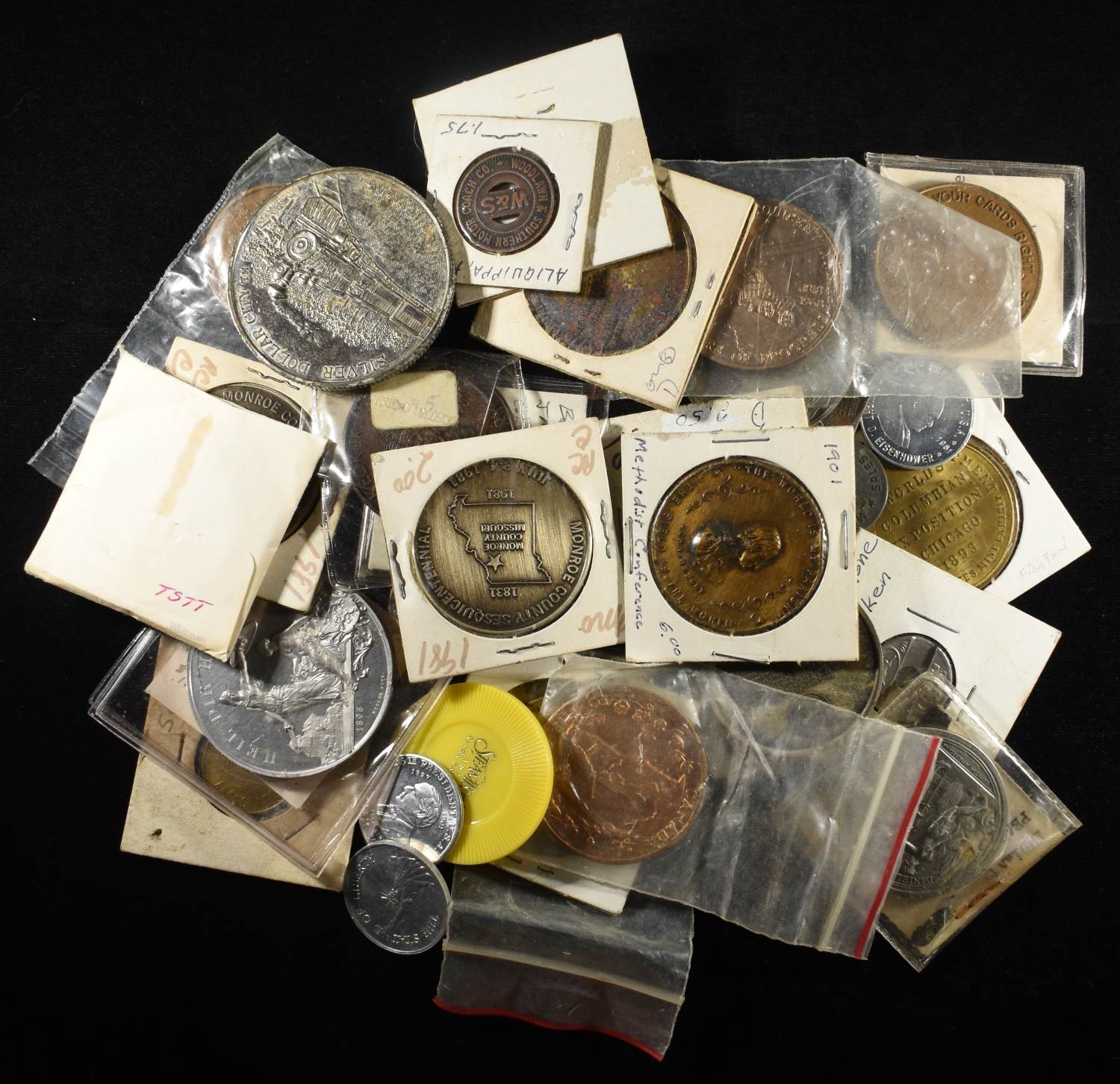 (50) MISC. TOKENS AND MEDALS