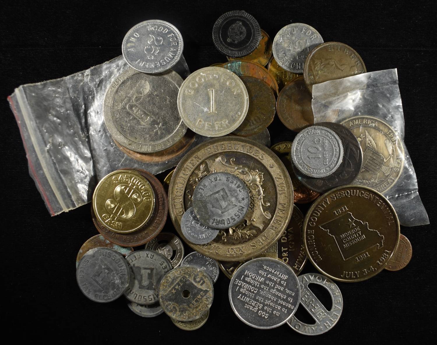 (50) MISC. TOKENS AND MEDALS
