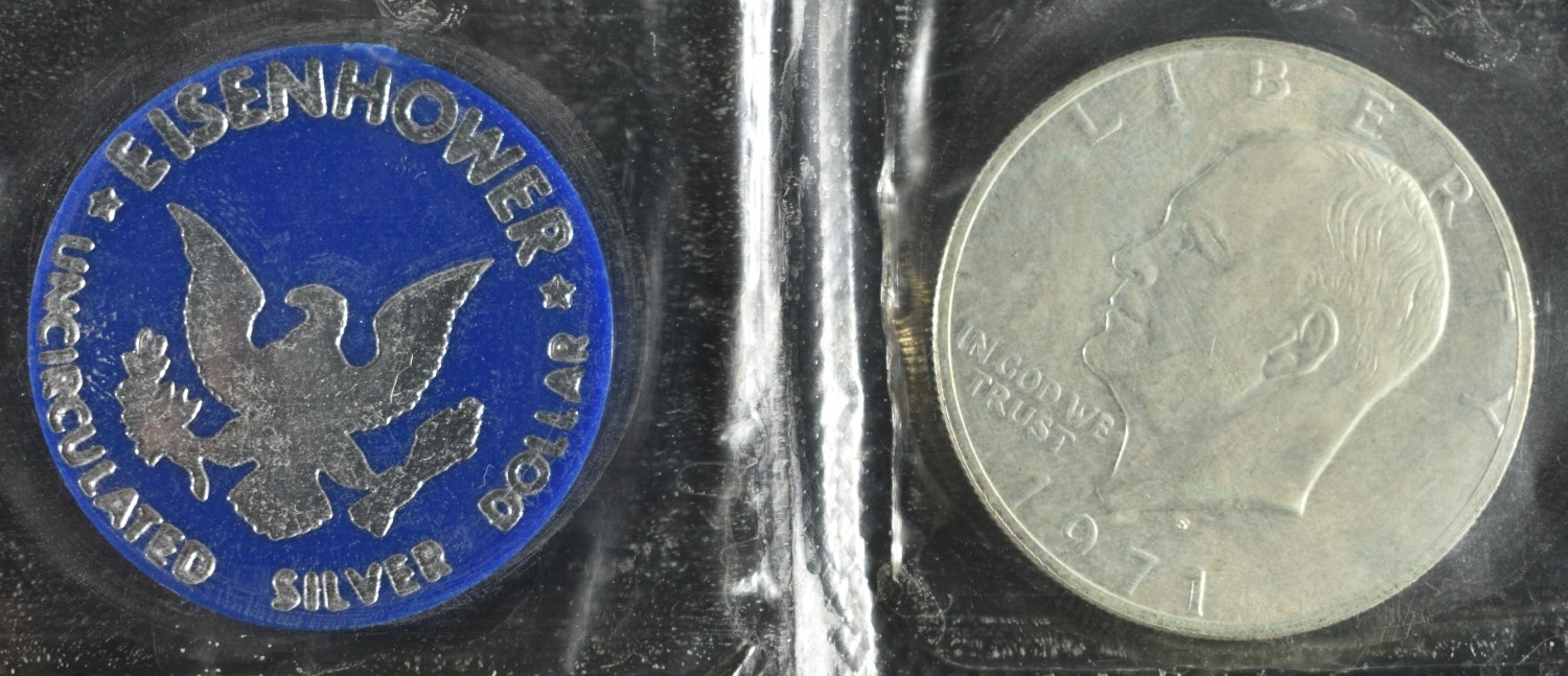 1976 SILVER PROOF SET & 1971 IKE SILVER DOLLAR